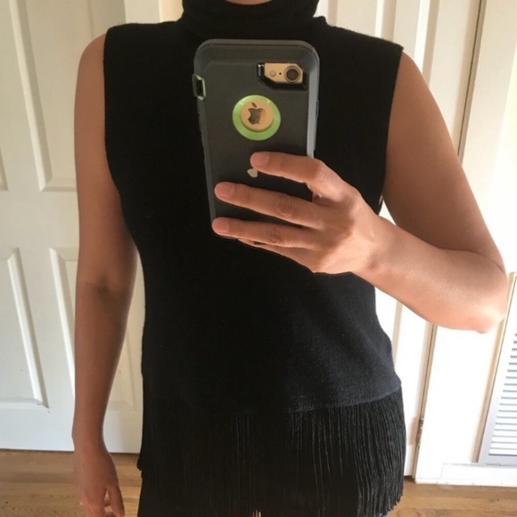 100% Cashmere turtle Sweater top Black Sz … - Picture 2 of 8